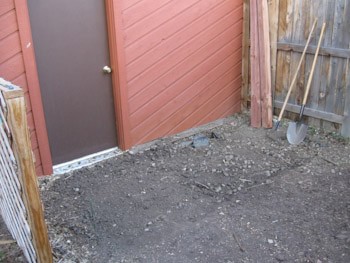 prepare the ground under the shed foundation