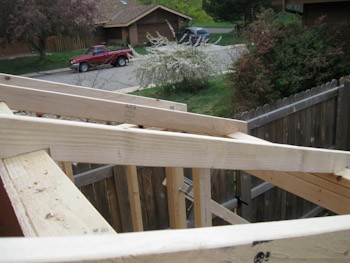 roof rafters laid out