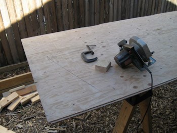 cutting lumber for side walls