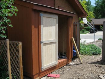 first shed door installed