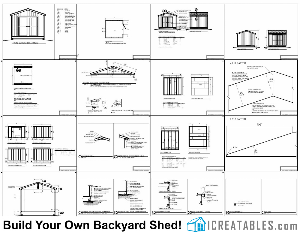 10x10 gable shed plans