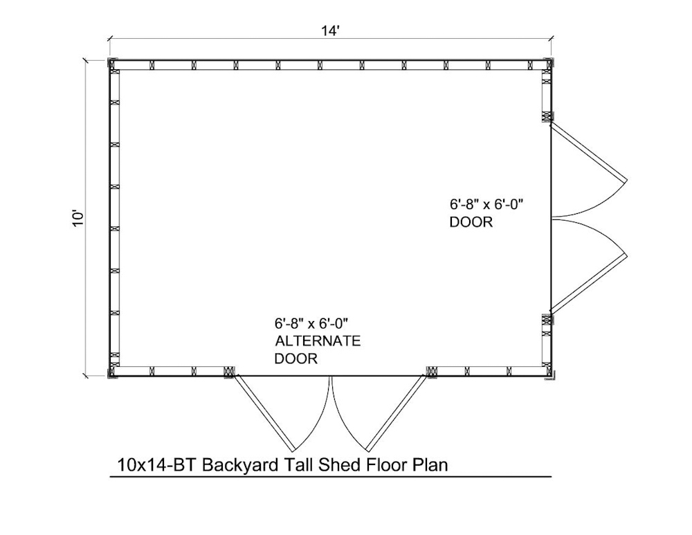 10x14 backyard shed floor plans