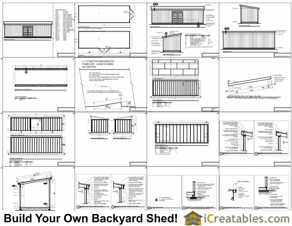 10x30 lean to shed plans