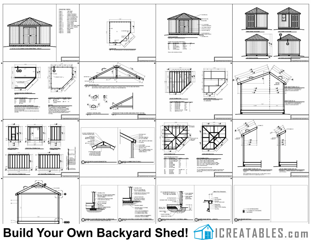 12x12 5 sided storage shed plans example