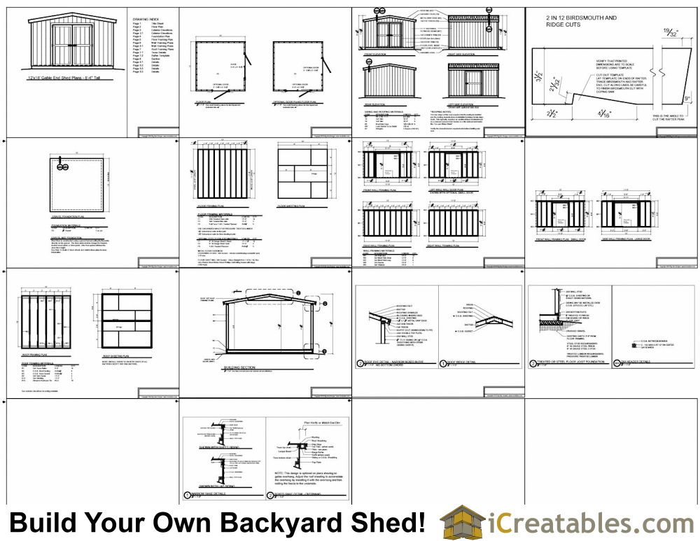 12x12 short shed plans example