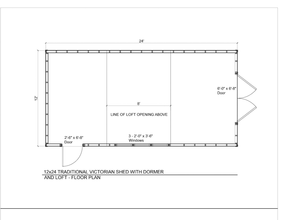 12x24 shed with dormer roof floor plans