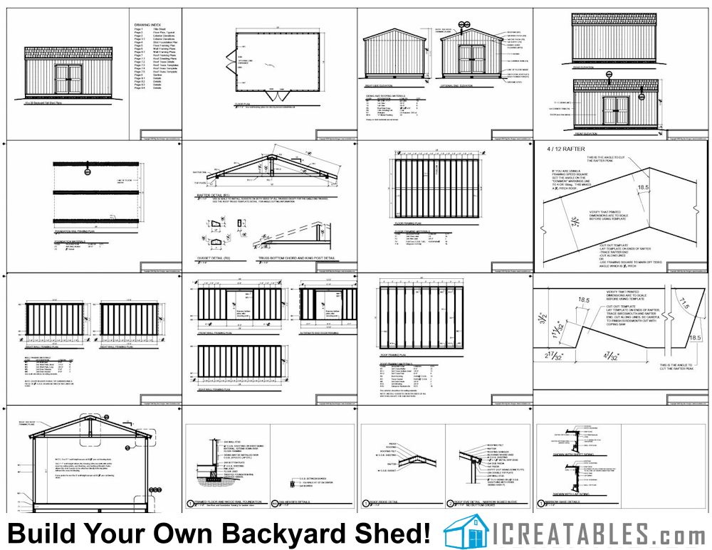 14x20 gable shed plans