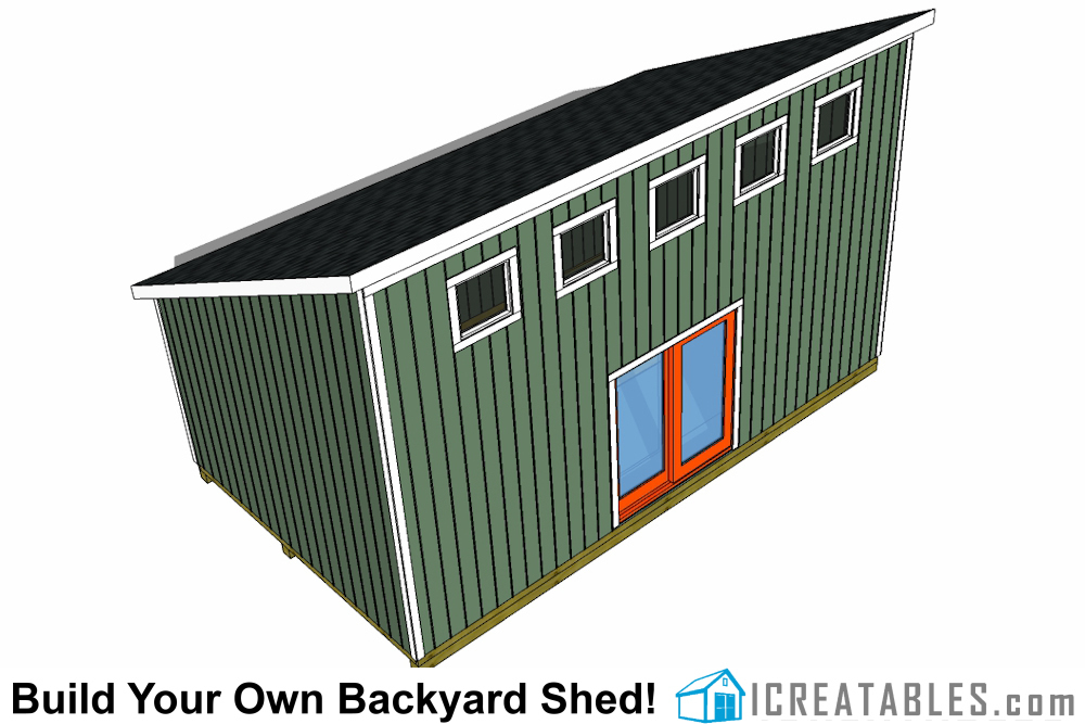 14x24 lean to shed front elevation