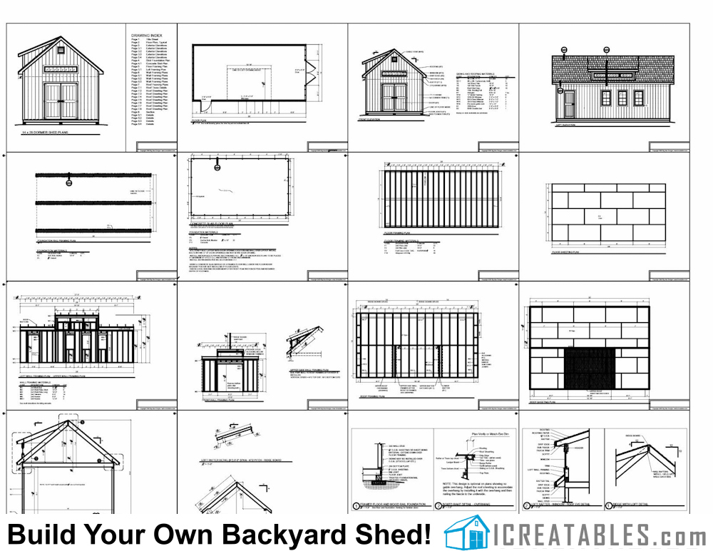 14x24 Storage Shed Dormer Plans