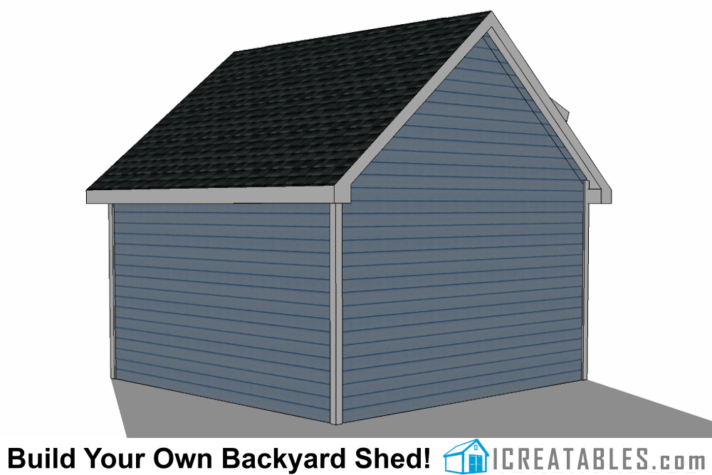 16x16 shed with dormer roof plans right rear