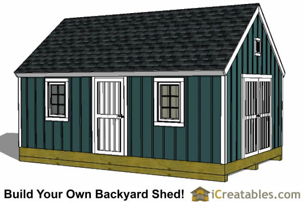 16x24 colonial style shed plans