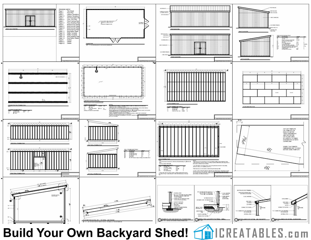 16x24 lean to shed plans example