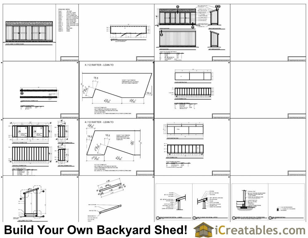 4x20 lean to shed plans example