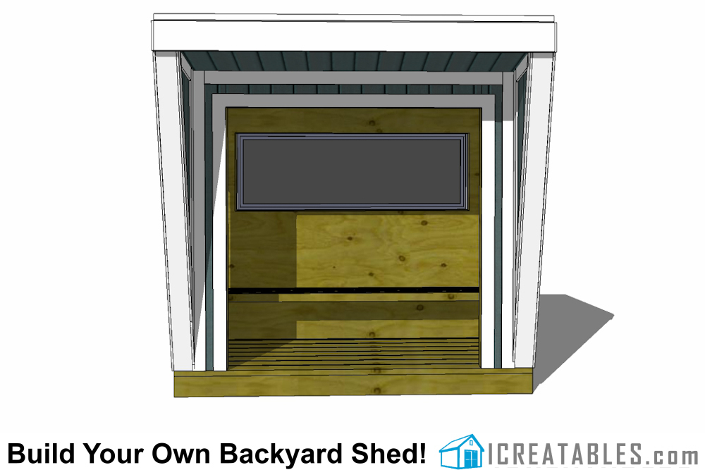 4x8 Bus Stop Shelter Plans front elevation