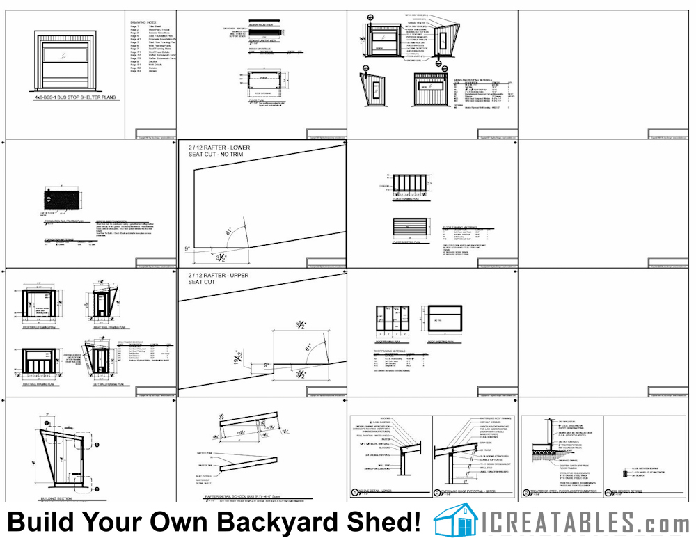 4x8 Bus Stop Shelter Plans example