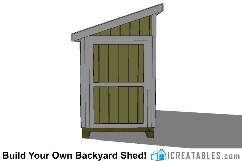 5x12 lean to shed with door on end