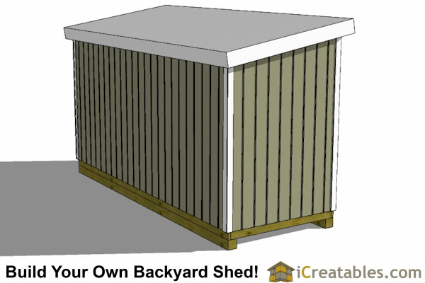 6x14 lean to shed plans rear elevation