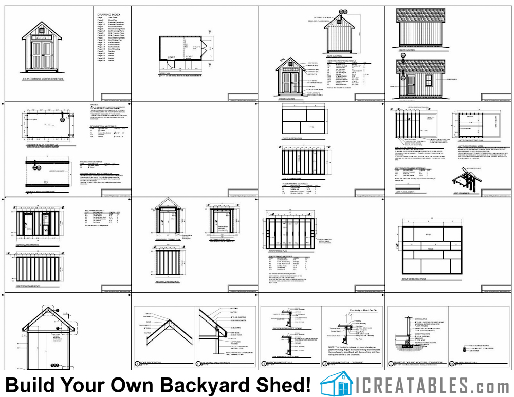 8x12 traditional victorian-shed plans example