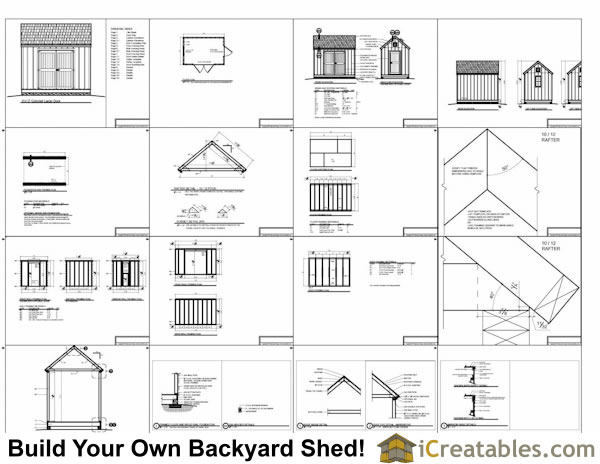 8x12 large door shed plans