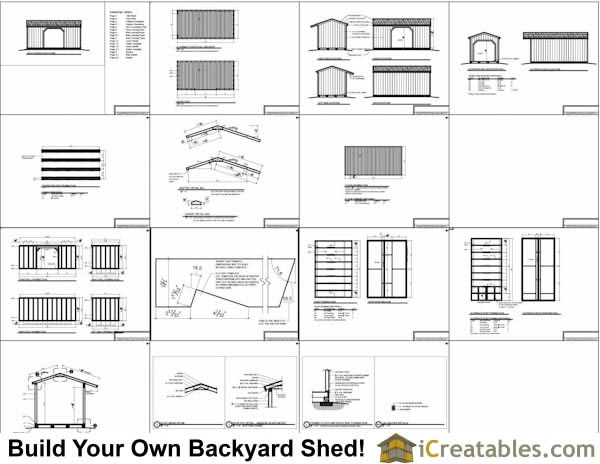 8x16 Firewood Shed Plans | icreatables.com