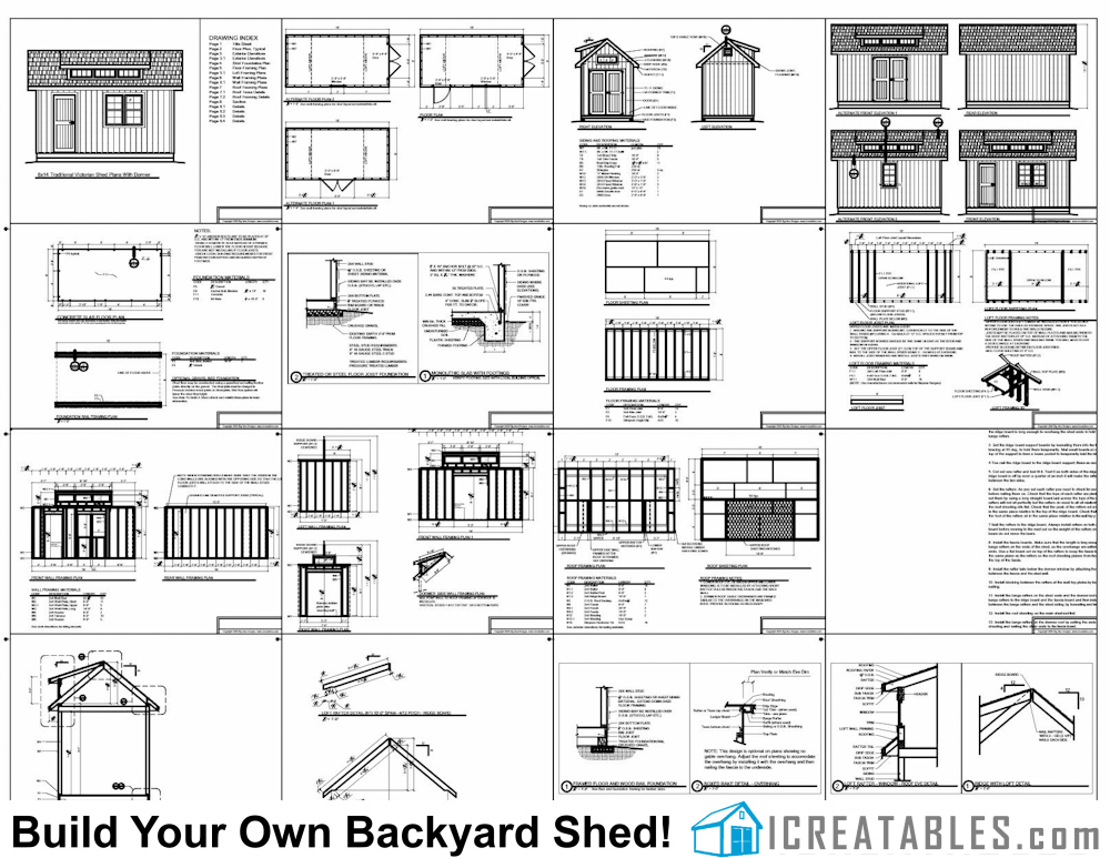 8x16 Dormer Shed Plans