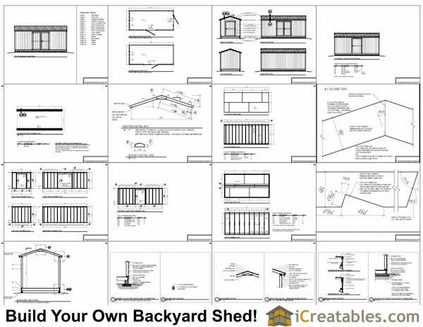 8x20 gable storage shed plans